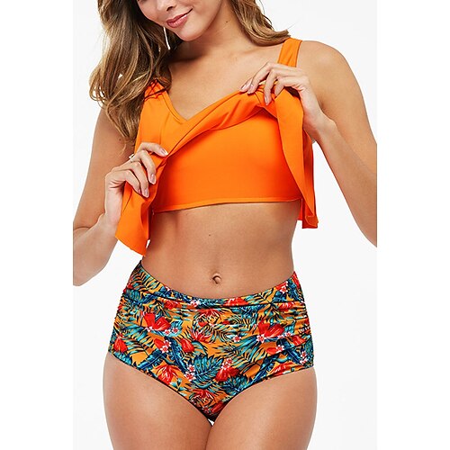 Mulheres Roupa de Banho Biquíni 2 partes Tamanho Grande roupa de banho 2 Peças Sem costas Estampado Cintura alta para bustos grandes Floral Folha Preto Azul Fúcsia Azul Céu Laranja Acolchoado Decote
Mulheres Roupa de Banho Biquíni 2 partes Tamanho Grande roupa de banho 2 Peças Sem costas Estampado Cintura alta para bustos grandes Floral Folha Preto Azul Fúcsia Azul Céu Laranja Acolchoado Decote