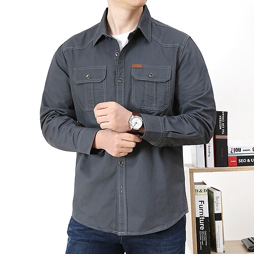 Men's Shirt Solid Color Turndown Street Casual Button-Down Long Sleeve Tops Casual Fashion Breathable Comfortable Blue Black Gray
Men's Shirt Solid Color Turndown Street Casual Button-Down Long Sleeve Tops Casual Fashion Breathable Comfortable Blue Black Gray
