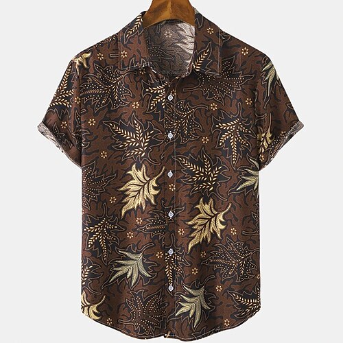 Men's Shirt Print Leaves Turndown Casual Daily Button-Down Print Short Sleeve Tops Casual Fashion Wine
Men's Shirt Print Leaves Turndown Casual Daily Button-Down Print Short Sleeve Tops Casual Fashion Wine