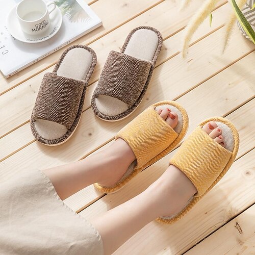 Home Slippers for Women, Comfy Indoor House Shoes, Open Toe Slides for Summer Lightweight Linen Slippers
Home Slippers for Women, Comfy Indoor House Shoes, Open Toe Slides for Summer Lightweight Linen Slippers