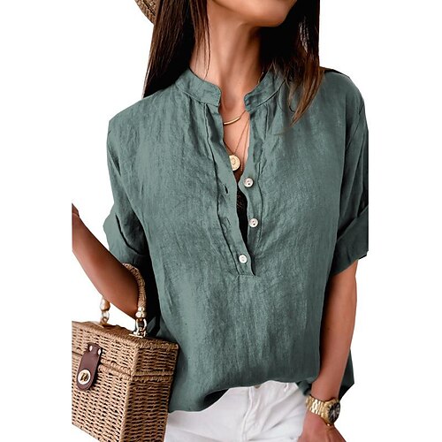summer solid color casual pullover five-point sleeve shirt women's mid-sleeve shirt
summer solid color casual pullover five-point sleeve shirt women's mid-sleeve shirt