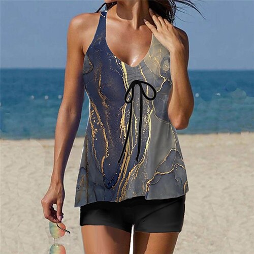 Women's Swimwear Tankini 2 Piece Normal Swimsuit Printing Flower Blue Vest V Wire Bathing Suits Sports Vacation Fashion / Sexy / Modern / New / Padded Bras
Women's Swimwear Tankini 2 Piece Normal Swimsuit Printing Flower Blue Vest V Wire Bathing Suits Sports Vacation Fashion / Sexy / Modern / New / Padded Bras