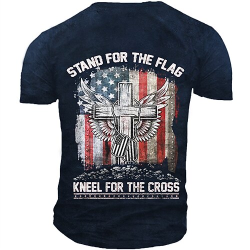 Men's T shirt 3D Print Flag Letter Crew Neck Casual Daily Print Short Sleeve Tops Fashion Vintage Designer Big and Tall Green Blue Black / Summer
Men's T shirt 3D Print Flag Letter Crew Neck Casual Daily Print Short Sleeve Tops Fashion Vintage Designer Big and Tall Green Blue Black / Summer