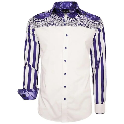 Men's Shirt Striped Color Block Turndown Street Casual Button-Down Long Sleeve Tops Fashion Classic Comfortable Big and Tall Blue
Men's Shirt Striped Color Block Turndown Street Casual Button-Down Long Sleeve Tops Fashion Classic Comfortable Big and Tall Blue