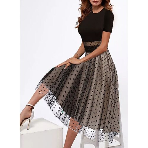 Women's Casual Dress Midi Dress Black Short Sleeve Polka Dot Ruched Spring Summer Crew Neck Weekend Slim 2022 S M L XL XXL 3XL
Women's Casual Dress Midi Dress Black Short Sleeve Polka Dot Ruched Spring Summer Crew Neck Weekend Slim 2022 S M L XL XXL 3XL
