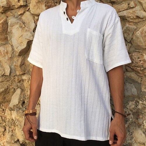 Men's Shirt Solid Color Stand Collar Street Casual Button-Down Short Sleeve Tops Casual Fashion Breathable Comfortable White
Men's Shirt Solid Color Stand Collar Street Casual Button-Down Short Sleeve Tops Casual Fashion Breathable Comfortable White