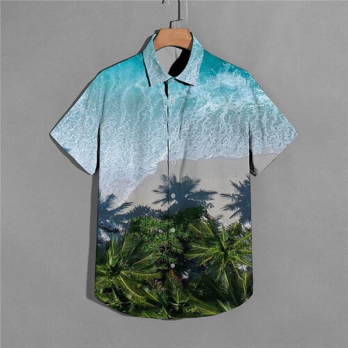 Men's Shirt 3D Print Scenery Coconut Tree Turndown Street Casual Button-Down Print Short Sleeve Tops Casual Fashion Designer Breathable Blue
Men's Shirt 3D Print Scenery Coconut Tree Turndown Street Casual Button-Down Print Short Sleeve Tops Casual Fashion Designer Breathable Blue
