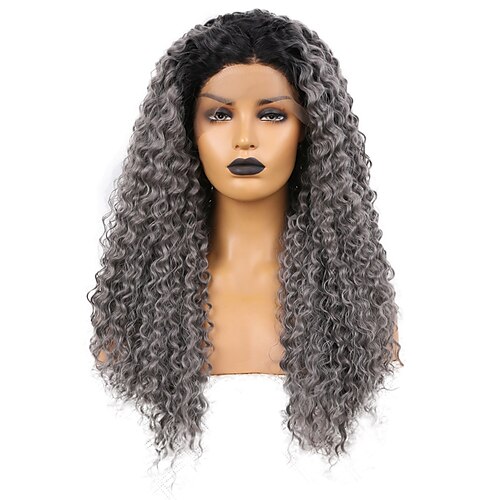 Synthetic Lace Wig Jerry Curl Style 20-26 inch Dark Gray Middle Part 13x4 Lace Front Wig All Wig Black / Gray
Synthetic Lace Wig Jerry Curl Style 20-26 inch Dark Gray Middle Part 13x4 Lace Front Wig All Wig Black / Gray