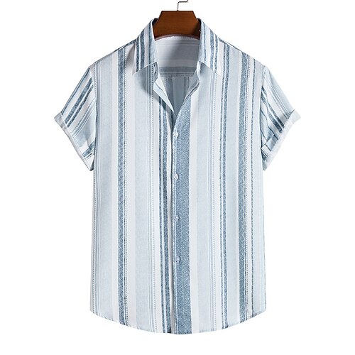 Men's Tuxedo Shirts Casual Shirt Shirt Striped Turndown Street Casual Print Short Sleeve Tops Casual Classic Hawaiian Gentleman Blue / White
Men's Tuxedo Shirts Casual Shirt Shirt Striped Turndown Street Casual Print Short Sleeve Tops Casual Classic Hawaiian Gentleman Blue / White