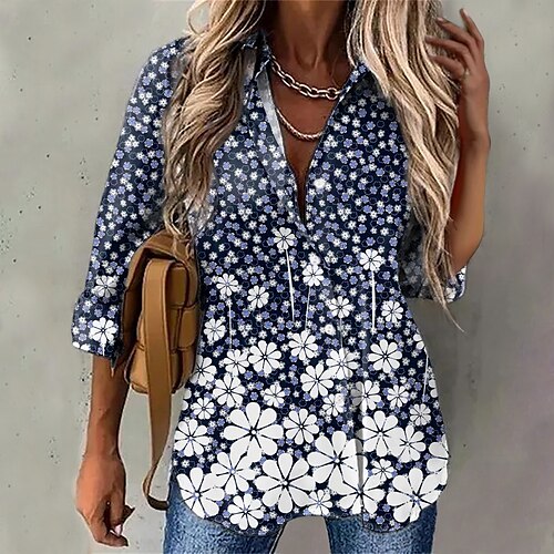 Women's Blouse Graphic Floral Casual Daily Holiday Floral Blouse Shirt Long Sleeve Button Print Shirt Collar Streetwear Bohemian Style Elegant Green Blue Pink S / 3D Print
Women's Blouse Graphic Floral Casual Daily Holiday Floral Blouse Shirt Long Sleeve Button Print Shirt Collar Streetwear Bohemian Style Elegant Green Blue Pink S / 3D Print