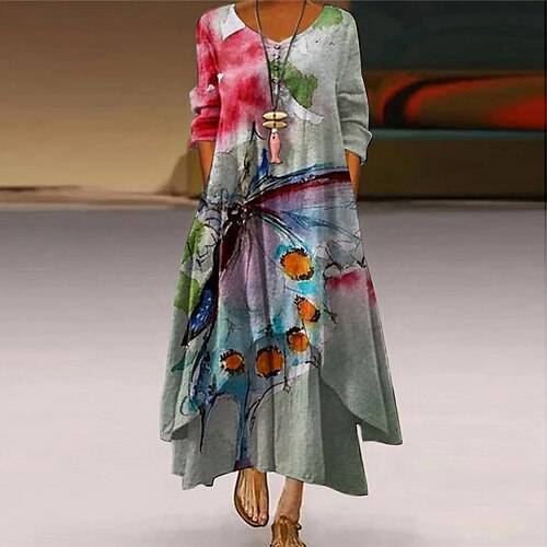 Women's A Line Dress Maxi long Dress Black Gray Light gray Navy Blue Long Sleeve Floral Print Pocket Button Print Spring Summer V Neck Elegant Casual Vacation 2022 S M L XL XXL 3XL 4XL 5XL
Women's A Line Dress Maxi long Dress Black Gray Light gray Navy Blue Long Sleeve Floral Print Pocket Button Print Spring Summer V Neck Elegant Casual Vacation 2022 S M L XL XXL 3XL 4XL 5XL