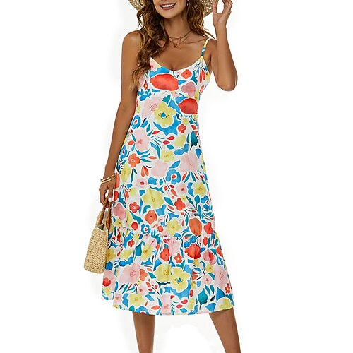 Women's Sheath Dress Midi Dress Rainbow Sleeveless Floral Pocket Patchwork Cold Shoulder Summer U Neck Spaghetti Strap Elegant Casual Vacation 2022 S M L XL
Women's Sheath Dress Midi Dress Rainbow Sleeveless Floral Pocket Patchwork Cold Shoulder Summer U Neck Spaghetti Strap Elegant Casual Vacation 2022 S M L XL