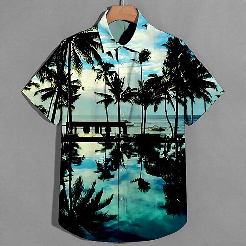 Men's Shirt Print Scenery Coconut Tree Turndown Street Casual Button-Down Print Short Sleeve Tops Casual Fashion Designer Breathable Blue
Men's Shirt Print Scenery Coconut Tree Turndown Street Casual Button-Down Print Short Sleeve Tops Casual Fashion Designer Breathable Blue