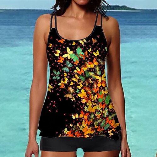 Women's Swimwear Tankini 2 Piece Normal Swimsuit Printing Butterfly Animal Black Camisole Strap Bathing Suits Sports Vacation Fashion / Sexy / Modern / New / Padded Bras
Women's Swimwear Tankini 2 Piece Normal Swimsuit Printing Butterfly Animal Black Camisole Strap Bathing Suits Sports Vacation Fashion / Sexy / Modern / New / Padded Bras