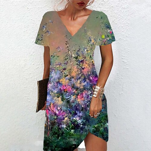 Women's A Line Dress Short Mini Dress Green Short Sleeve Floral Print Spring Summer V Neck Casual Vacation 2022 S M L XL XXL 3XL
Women's A Line Dress Short Mini Dress Green Short Sleeve Floral Print Spring Summer V Neck Casual Vacation 2022 S M L XL XXL 3XL