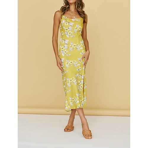 Women's Slip Dress Midi Dress Yellow Sleeveless Floral Print Spring Summer Spaghetti Strap Casual Linen S M L XL
Women's Slip Dress Midi Dress Yellow Sleeveless Floral Print Spring Summer Spaghetti Strap Casual Linen S M L XL