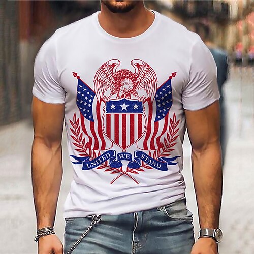 Men's Unisex T shirt Hot Stamping Graphic Prints Eagle National Flag Crew Neck Street Daily Print Short Sleeve Tops Casual Designer Big and Tall Sports White
Men's Unisex T shirt Hot Stamping Graphic Prints Eagle National Flag Crew Neck Street Daily Print Short Sleeve Tops Casual Designer Big and Tall Sports White