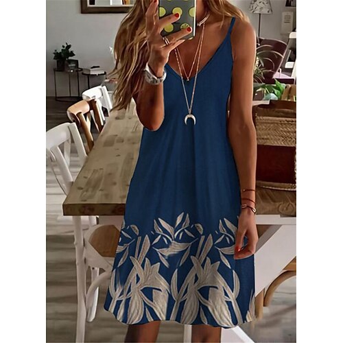 Women's Shift Dress Short Mini Dress Blue Sleeveless Floral Print Spring Summer Spaghetti Strap Casual Vacation 2022 S M L XL XXL 3XL
Women's Shift Dress Short Mini Dress Blue Sleeveless Floral Print Spring Summer Spaghetti Strap Casual Vacation 2022 S M L XL XXL 3XL