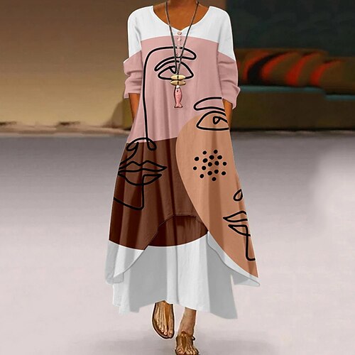 Women's A Line Dress Maxi long Dress Green Blue Black Pink Royal Blue Rainbow Beige Long Sleeve Floral Print Color Gradient Pocket Button Print Spring Summer Round Neck Elegant Casual Vacation 2022 S
Women's A Line Dress Maxi long Dress Green Blue Black Pink Royal Blue Rainbow Beige Long Sleeve Floral Print Color Gradient Pocket Button Print Spring Summer Round Neck Elegant Casual Vacation 2022 S