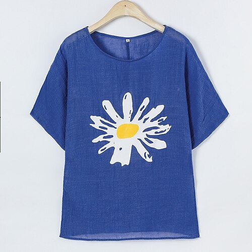Women's Plus Size Tops T shirt Floral Print Short Sleeve Crewneck Streetwear Daily Going out Polyester Spring Summer Blue Red
Women's Plus Size Tops T shirt Floral Print Short Sleeve Crewneck Streetwear Daily Going out Polyester Spring Summer Blue Red