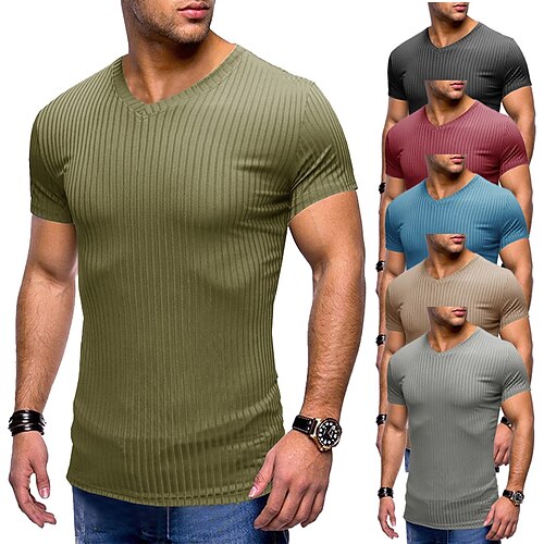 Men's T shirt Solid Color V Neck Street Casual Short Sleeve Tops Basic Fashion Classic Comfortable Wine Blue Black
Men's T shirt Solid Color V Neck Street Casual Short Sleeve Tops Basic Fashion Classic Comfortable Wine Blue Black