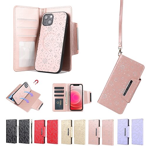 Phone Case For Apple Wallet Card iPhone 13 Pro Max 12 Mini 11 X XR XS Max 8 7 Detachable Shockproof with Wrist Strap Solid Colored Crystal Diamond PU Leather
Phone Case For Apple Wallet Card iPhone 13 Pro Max 12 Mini 11 X XR XS Max 8 7 Detachable Shockproof with Wrist Strap Solid Colored Crystal Diamond PU Leather