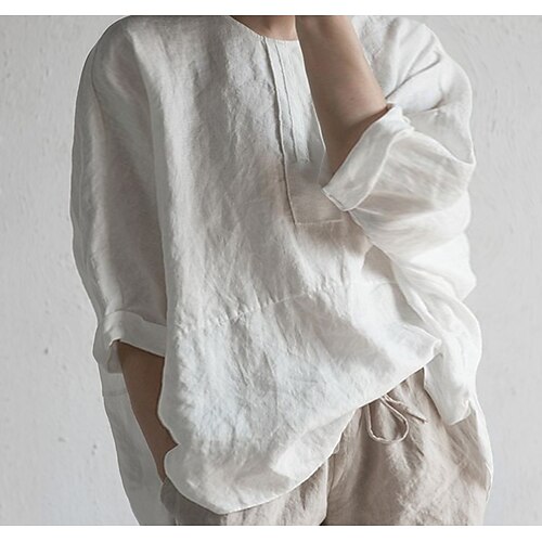 Men's Linen Shirt Shirt Summer Shirt Beach Shirt Black White Navy Blue Long Sleeve Solid Color Round Neck Summer Spring Outdoor Street Clothing Apparel Button-Down
Men's Linen Shirt Shirt Summer Shirt Beach Shirt Black White Navy Blue Long Sleeve Solid Color Round Neck Summer Spring Outdoor Street Clothing Apparel Button-Down