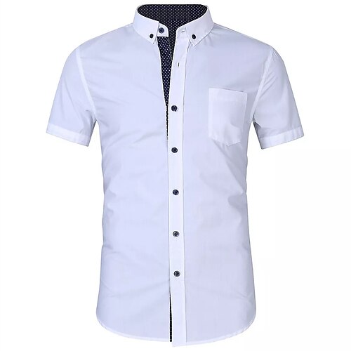 Men's Shirt Solid Color Turndown Street Casual Button-Down Short Sleeve Tops Casual Fashion Breathable Comfortable White Light Blue
Men's Shirt Solid Color Turndown Street Casual Button-Down Short Sleeve Tops Casual Fashion Breathable Comfortable White Light Blue