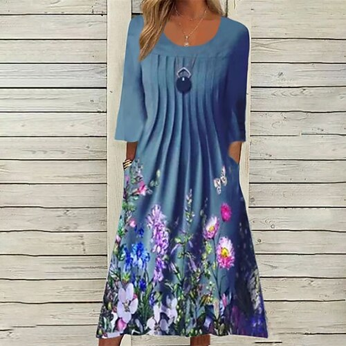 Women's A Line Dress Midi Dress Green Blue Half Sleeve Floral Ruched Pocket Print Spring Summer Crew Neck Casual 2022 S M L XL XXL 3XL
Women's A Line Dress Midi Dress Green Blue Half Sleeve Floral Ruched Pocket Print Spring Summer Crew Neck Casual 2022 S M L XL XXL 3XL