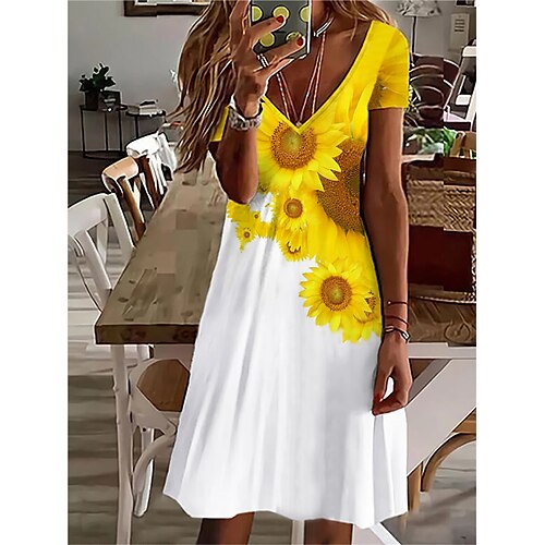 Women's Casual Dress Midi Dress Yellow Short Sleeve Floral Patchwork Spring Summer V Neck 2022 S M L XL XXL
Women's Casual Dress Midi Dress Yellow Short Sleeve Floral Patchwork Spring Summer V Neck 2022 S M L XL XXL