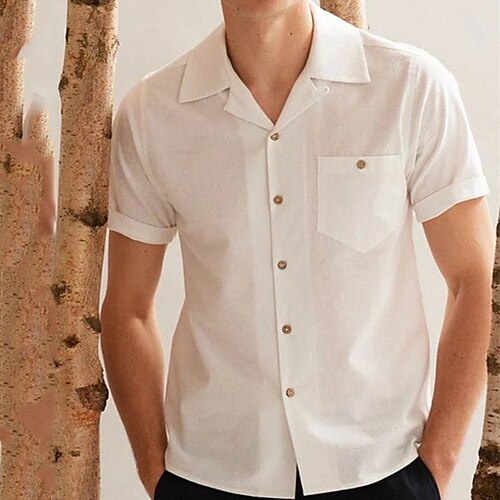 Men's Shirt Solid Color Turndown Street Casual Button-Down Short Sleeve Tops Casual Fashion Breathable Comfortable White
Men's Shirt Solid Color Turndown Street Casual Button-Down Short Sleeve Tops Casual Fashion Breathable Comfortable White
