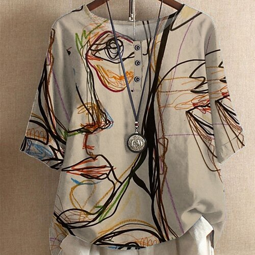 Women's Plus Size Tops Blouse Abstract Print Half Sleeve Crewneck Streetwear Daily Going out Polyester Spring Summer Green Blue
Women's Plus Size Tops Blouse Abstract Print Half Sleeve Crewneck Streetwear Daily Going out Polyester Spring Summer Green Blue