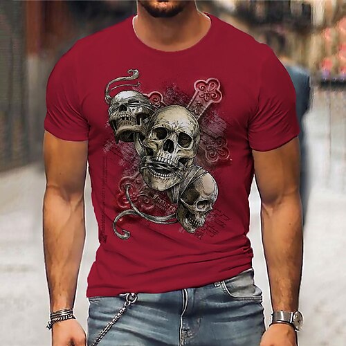 Men's Unisex T shirt 3D Print Graphic Prints Skull Crew Neck Street Daily Print Short Sleeve Tops Casual Designer Big and Tall Sports Red
Men's Unisex T shirt 3D Print Graphic Prints Skull Crew Neck Street Daily Print Short Sleeve Tops Casual Designer Big and Tall Sports Red