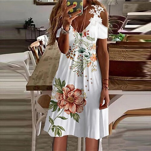 Women's A Line Dress Short Mini Dress White Short Sleeve Floral Hollow Out Print Spring Summer V Neck Elegant Casual Vacation 2022 S M L XL XXL 3XL
Women's A Line Dress Short Mini Dress White Short Sleeve Floral Hollow Out Print Spring Summer V Neck Elegant Casual Vacation 2022 S M L XL XXL 3XL