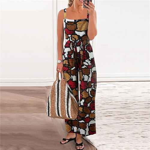 Women's Jumpsuit Print Floral Square Neck Holiday Street Daily Regular Fit Sleeveless Blue Royal Blue Red S M L Spring
Women's Jumpsuit Print Floral Square Neck Holiday Street Daily Regular Fit Sleeveless Blue Royal Blue Red S M L Spring