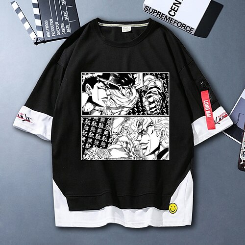 Inspired by JoJo's Bizarre Adventure Jotaro Kujo T-shirt Cartoon 100% Polyester Anime Fake two piece Harajuku Street Style T-shirt For Men's / Women's / Couple's
Inspired by JoJo's Bizarre Adventure Jotaro Kujo T-shirt Cartoon 100% Polyester Anime Fake two piece Harajuku Street Style T-shirt For Men's / Women's / Couple's