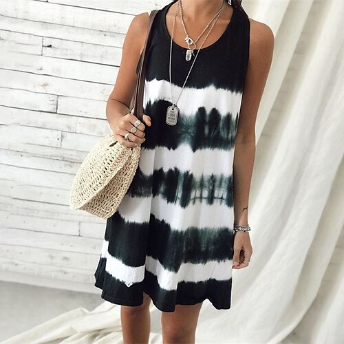 Women's Shift Dress Knee Length Dress Dark Green Sleeveless Color Block Tie Dye Cold Shoulder Print Spring Summer Crew Neck Casual 2022 S M L XL XXL
Women's Shift Dress Knee Length Dress Dark Green Sleeveless Color Block Tie Dye Cold Shoulder Print Spring Summer Crew Neck Casual 2022 S M L XL XXL