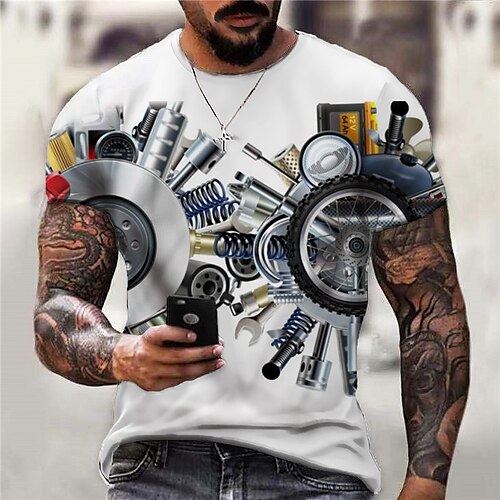 Men's Unisex T shirt 3D Print Graphic Prints Machine Crew Neck Street Daily Print Short Sleeve Tops Casual Designer Big and Tall Sports White
Men's Unisex T shirt 3D Print Graphic Prints Machine Crew Neck Street Daily Print Short Sleeve Tops Casual Designer Big and Tall Sports White
