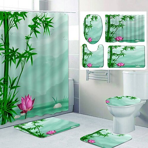 Sage Green Bamboo Bathroom Shower Curtains Casual Polyester New Design Leisure Toilet Four-Piece Design
Sage Green Bamboo Bathroom Shower Curtains Casual Polyester New Design Leisure Toilet Four-Piece Design