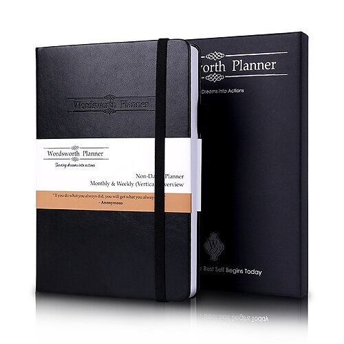 2022 Daily Weekly Monthly A5 5.8×8.3 Inch Classic PU Hardcover Elastic Closure Agenda Strap Design Planner 100 Pages for School Office Business
2022 Daily Weekly Monthly A5 5.8×8.3 Inch Classic PU Hardcover Elastic Closure Agenda Strap Design Planner 100 Pages for School Office Business