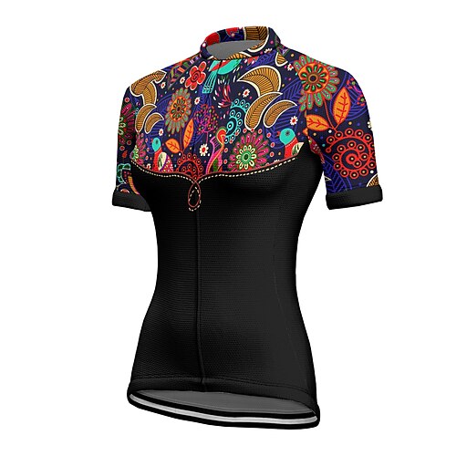 21Grams Women's Short Sleeve Cycling Jersey Summer Spandex Black Floral Botanical Bike Top Mountain Bike MTB Road Bike Cycling Quick Dry Moisture Wicking Sports Clothing Apparel / Stretchy
21Grams Women's Short Sleeve Cycling Jersey Summer Spandex Black Floral Botanical Bike Top Mountain Bike MTB Road Bike Cycling Quick Dry Moisture Wicking Sports Clothing Apparel / Stretchy