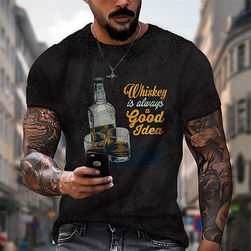 Men's T shirt 3D Print Graphic Beer Crew Neck Casual Daily Print Short Sleeve Tops Fashion Vintage Designer Big and Tall Black
Men's T shirt 3D Print Graphic Beer Crew Neck Casual Daily Print Short Sleeve Tops Fashion Vintage Designer Big and Tall Black