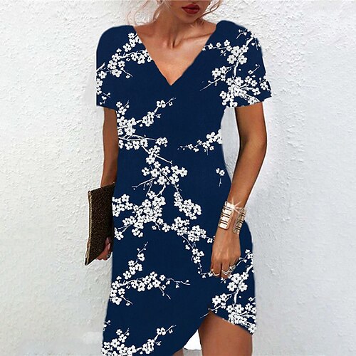Women's A Line Dress Short Mini Dress Navy Blue Short Sleeve Floral Print Spring Summer V Neck Casual Vacation 2022 S M L XL XXL 3XL
Women's A Line Dress Short Mini Dress Navy Blue Short Sleeve Floral Print Spring Summer V Neck Casual Vacation 2022 S M L XL XXL 3XL