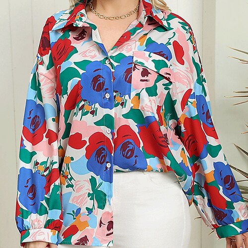 Women's Plus Size Tops Blouse Shirt Floral Button Print Long Sleeve Shirt Collar Streetwear Daily Going out Polyester Spring Summer Blue
Women's Plus Size Tops Blouse Shirt Floral Button Print Long Sleeve Shirt Collar Streetwear Daily Going out Polyester Spring Summer Blue