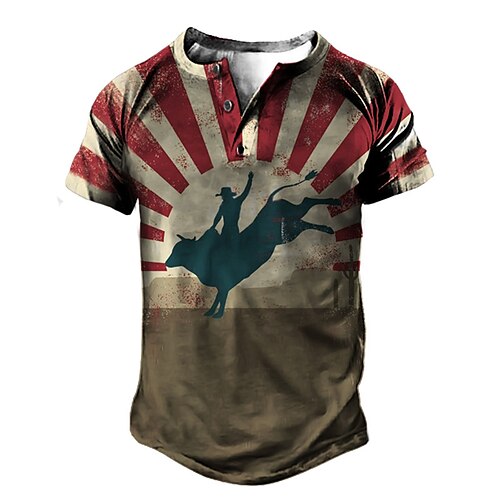 Men's Henley Shirt T shirt 3D Print Cartoon Graphic Color Block Henley Street Casual Button-Down Print Short Sleeve Tops Basic Fashion western style Comfortable Red
Men's Henley Shirt T shirt 3D Print Cartoon Graphic Color Block Henley Street Casual Button-Down Print Short Sleeve Tops Basic Fashion western style Comfortable Red