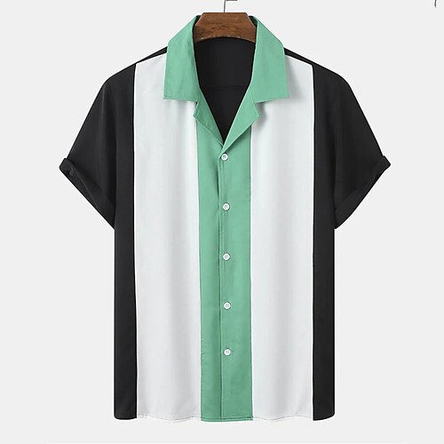 Men's Shirt Color Block Turndown Street Casual Button-Down Short Sleeve Tops Casual Fashion Breathable Comfortable Green / Black
Men's Shirt Color Block Turndown Street Casual Button-Down Short Sleeve Tops Casual Fashion Breathable Comfortable Green / Black