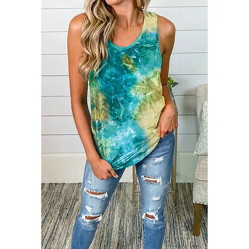 Women's Tie Dye Holiday Weekend Tank Top Camis Sleeveless Print Round Neck Casual Streetwear Tops Green Blue Red S / 3D Print
Women's Tie Dye Holiday Weekend Tank Top Camis Sleeveless Print Round Neck Casual Streetwear Tops Green Blue Red S / 3D Print