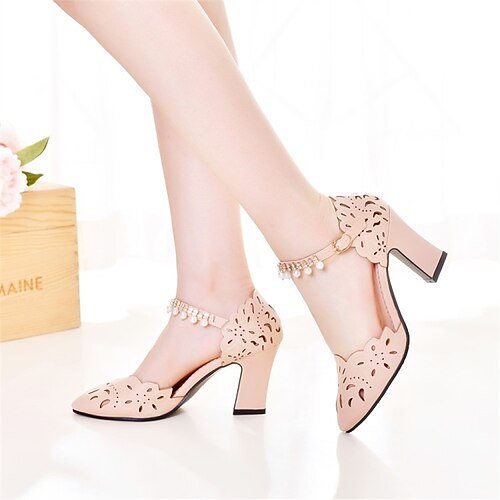Women's Sandals Daily Summer Chunky Heel Pointed Toe Minimalism PU Leather Ankle Strap Solid Colored Black White Rosy Pink
Women's Sandals Daily Summer Chunky Heel Pointed Toe Minimalism PU Leather Ankle Strap Solid Colored Black White Rosy Pink