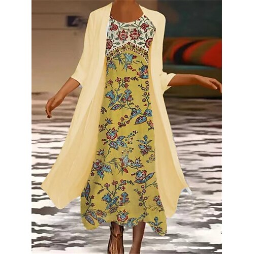 Women's A Line Dress Midi Dress Green Orange Yellow 3/4 Length Sleeve Floral Print Spring Summer Round Neck Elegant Casual Vacation 2022 M L XL XXL 3XL 4XL
Women's A Line Dress Midi Dress Green Orange Yellow 3/4 Length Sleeve Floral Print Spring Summer Round Neck Elegant Casual Vacation 2022 M L XL XXL 3XL 4XL