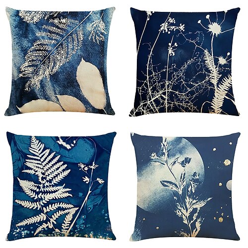 Blue Ink Double Side Cushion Cover 4PCS Soft Decorative Square Throw Pillow Cover Cushion Case Pillowcase for Sofa Bedroom Superior Quality Machine Washable
Blue Ink Double Side Cushion Cover 4PCS Soft Decorative Square Throw Pillow Cover Cushion Case Pillowcase for Sofa Bedroom Superior Quality Machine Washable